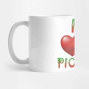 Funny T-shirt Design I love Pickles Gift Idea Mug